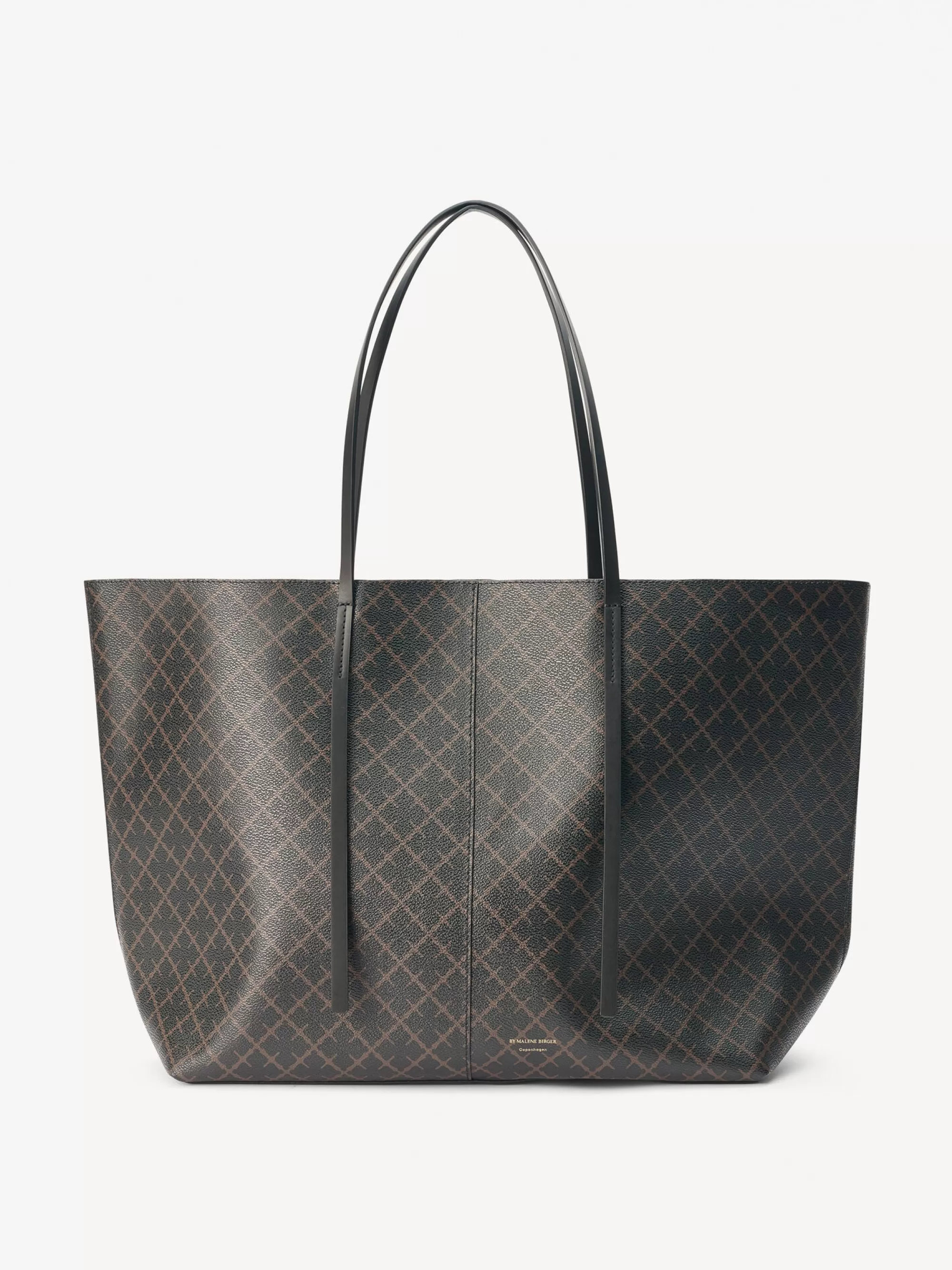 Hot By Malene Birger Abi Tote Bag Med Print Dark Chokolate