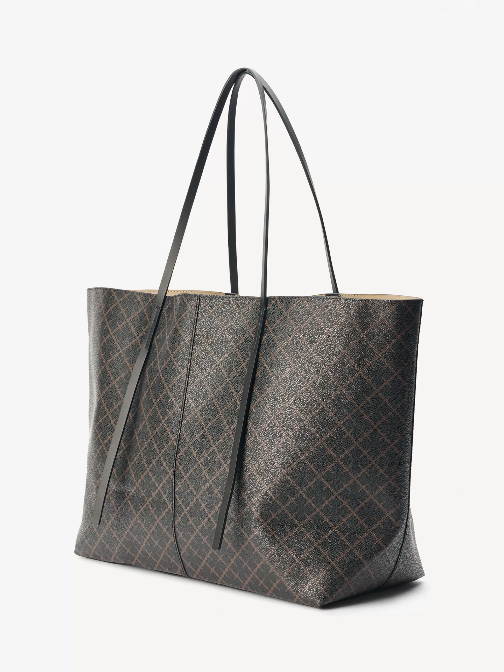 Hot By Malene Birger Abi Tote Bag Med Print Dark Chokolate