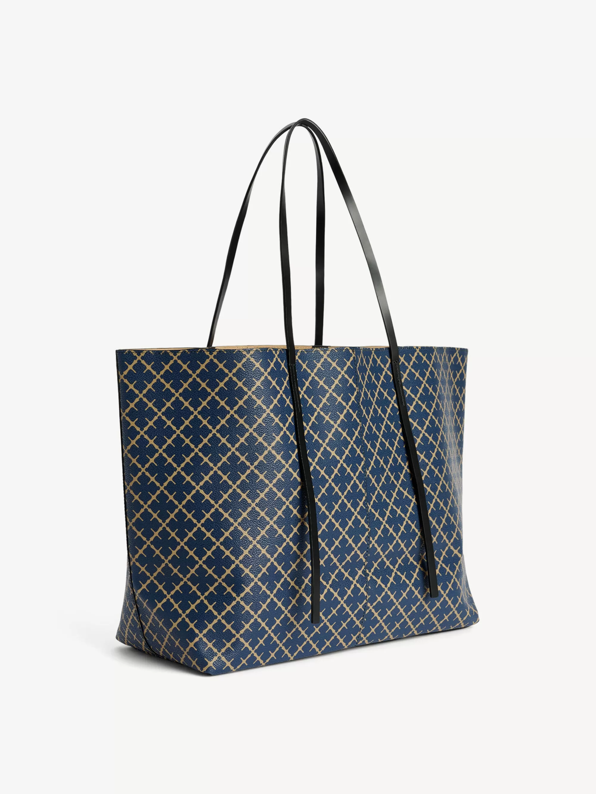 Outlet By Malene Birger Abi Tote Bag Med Print Navy Blazer