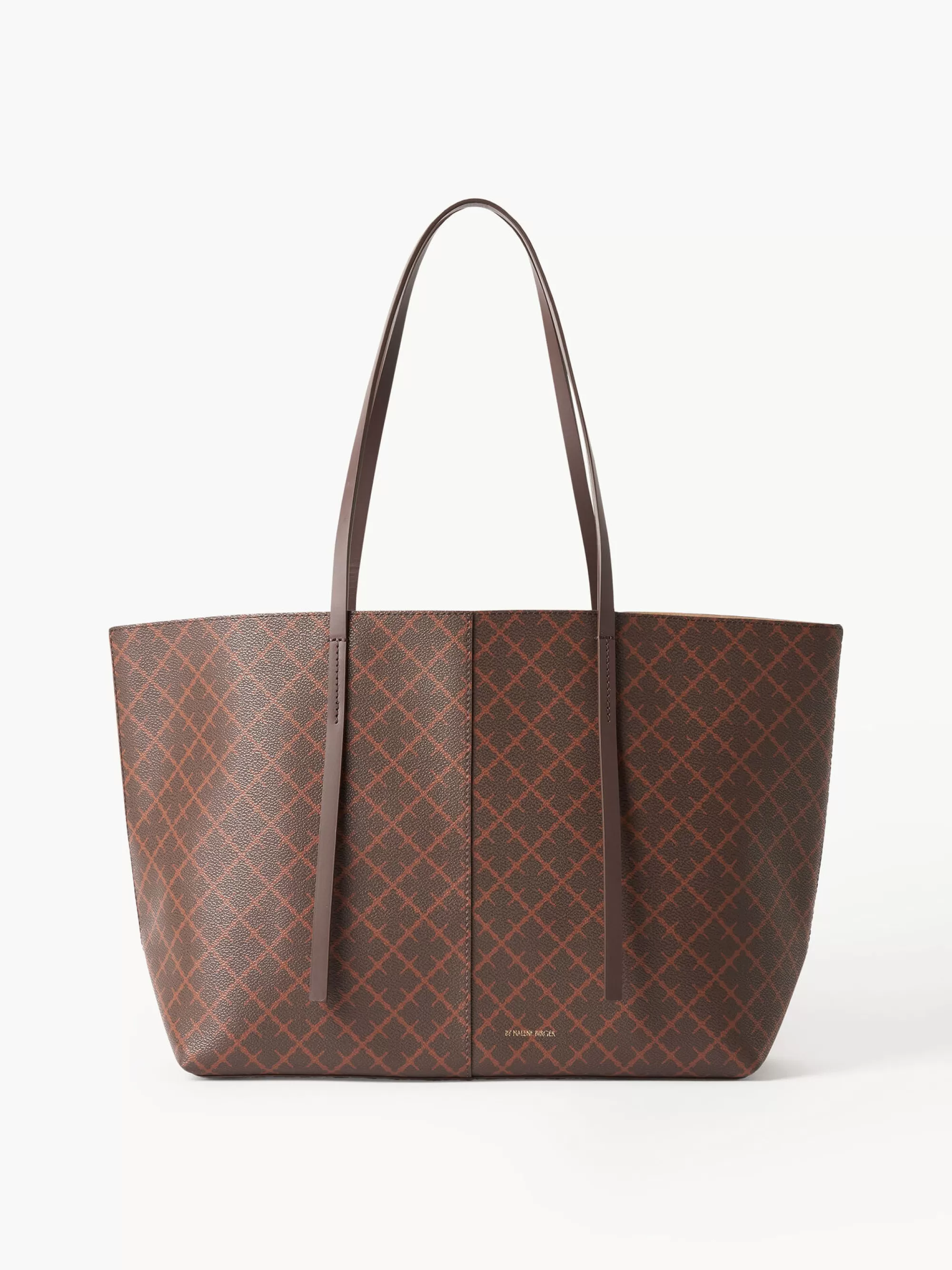 Cheap By Malene Birger Abigail Tote Bag Med Print Dark Brown