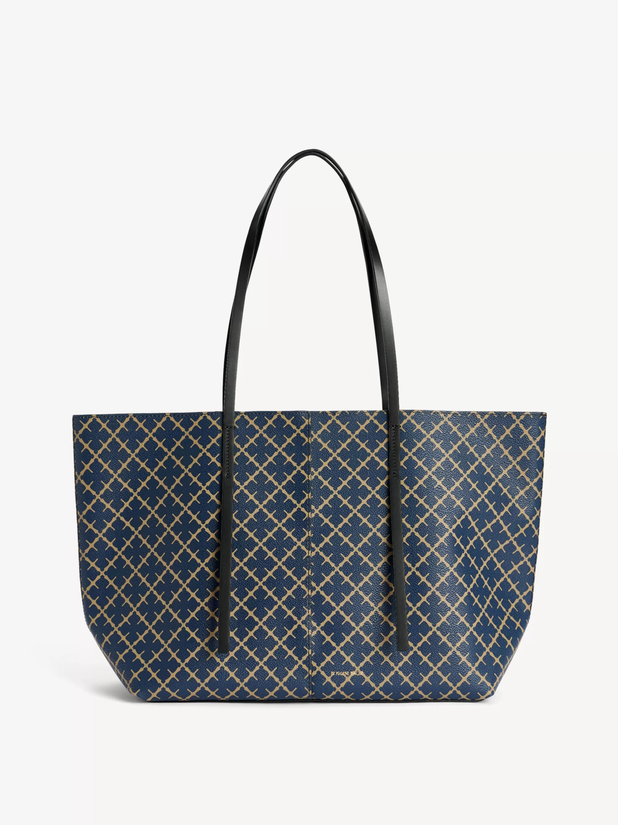 Best By Malene Birger Abigail Tote Bag Med Print Navy Blazer