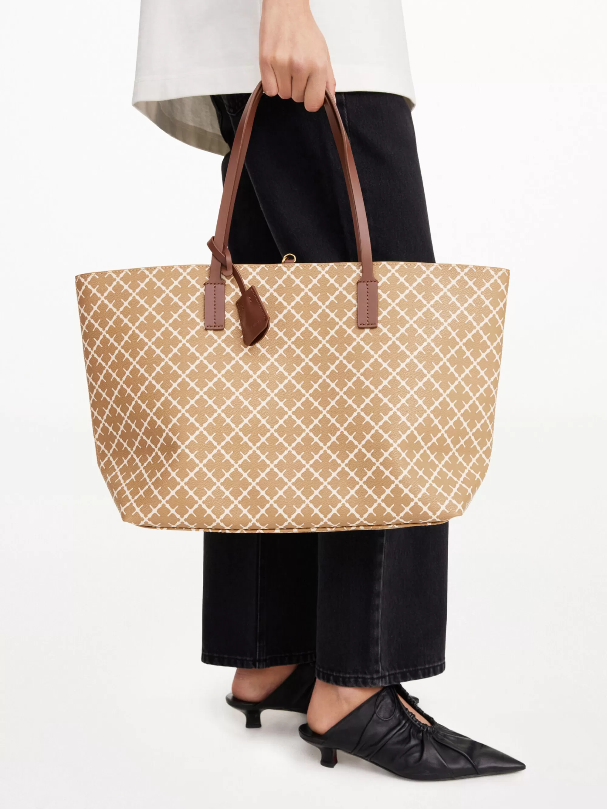 Flash Sale By Malene Birger Abigail Tote Bag Med Print Golden Beige