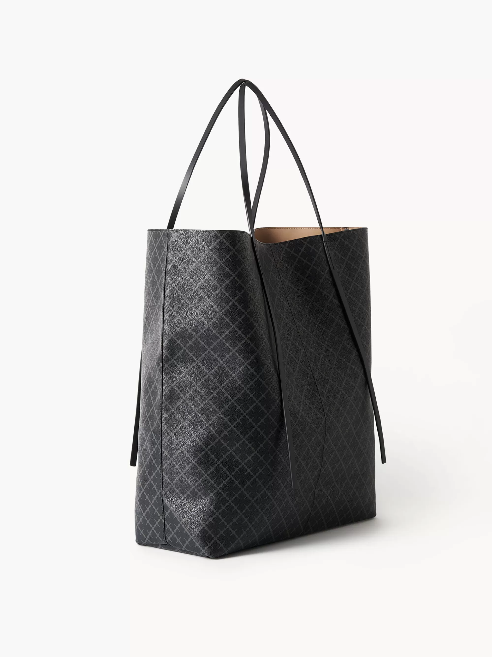 Shop By Malene Birger Abrille Tote Med Print Charcoal