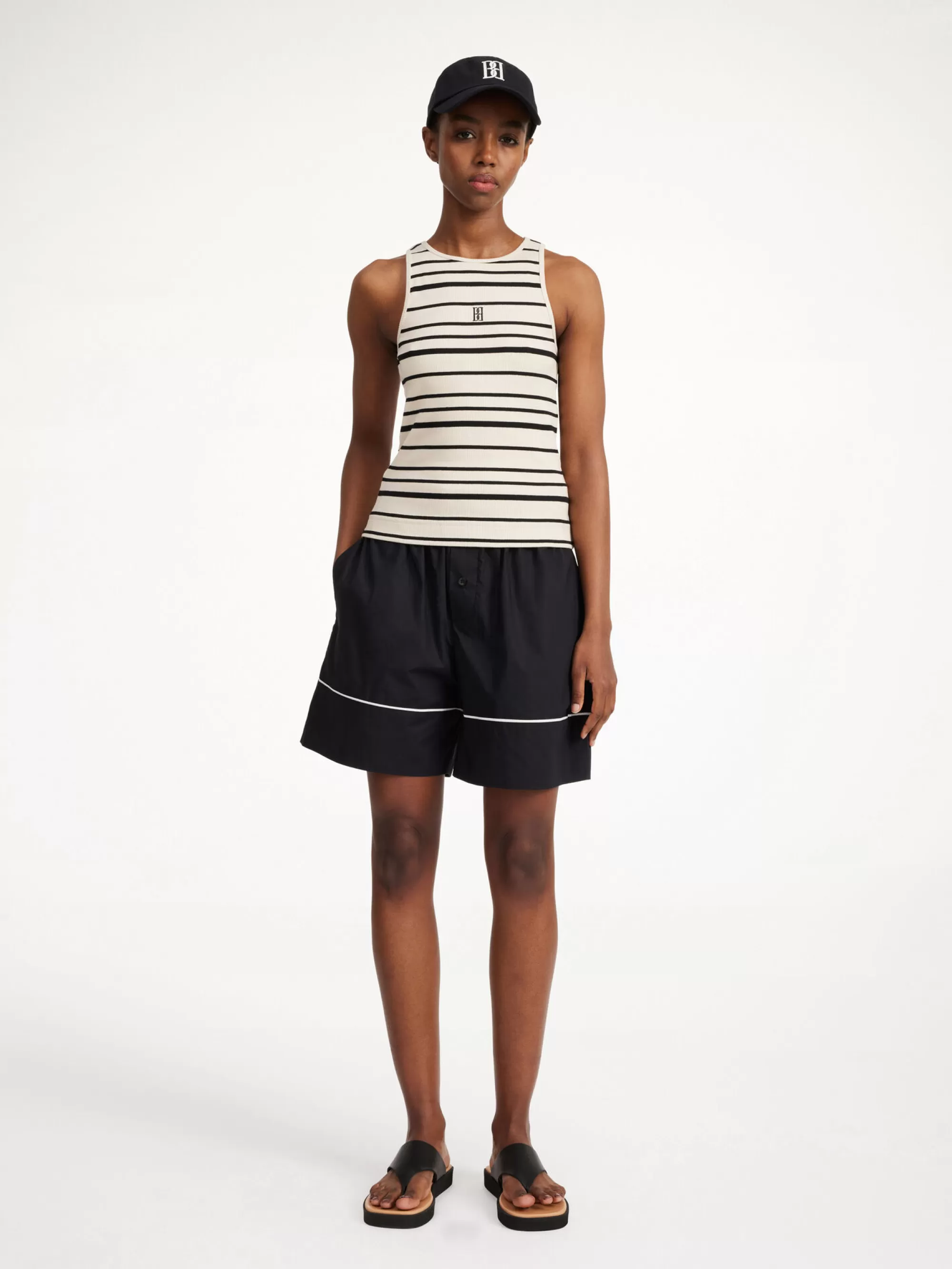 Cheap By Malene Birger Amanias Tanktop Black stripe