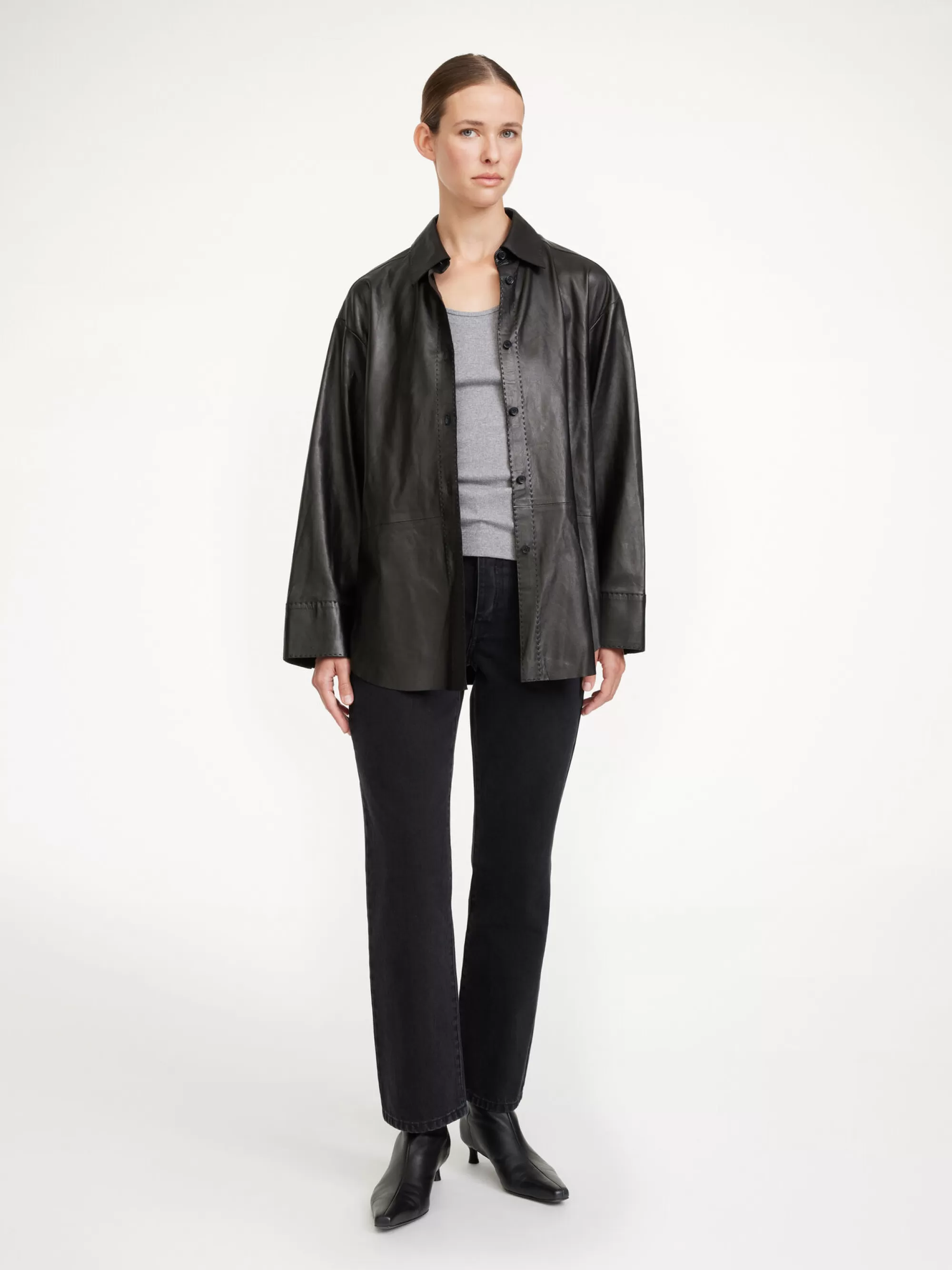 Flash Sale By Malene Birger Barissa Skjorte I Læder Black