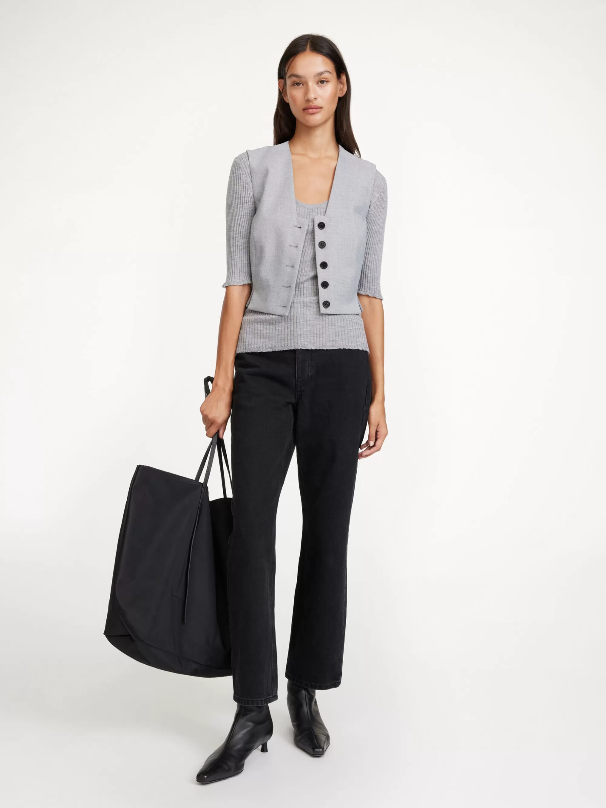 Best By Malene Birger Bettas Vest Grey Melange