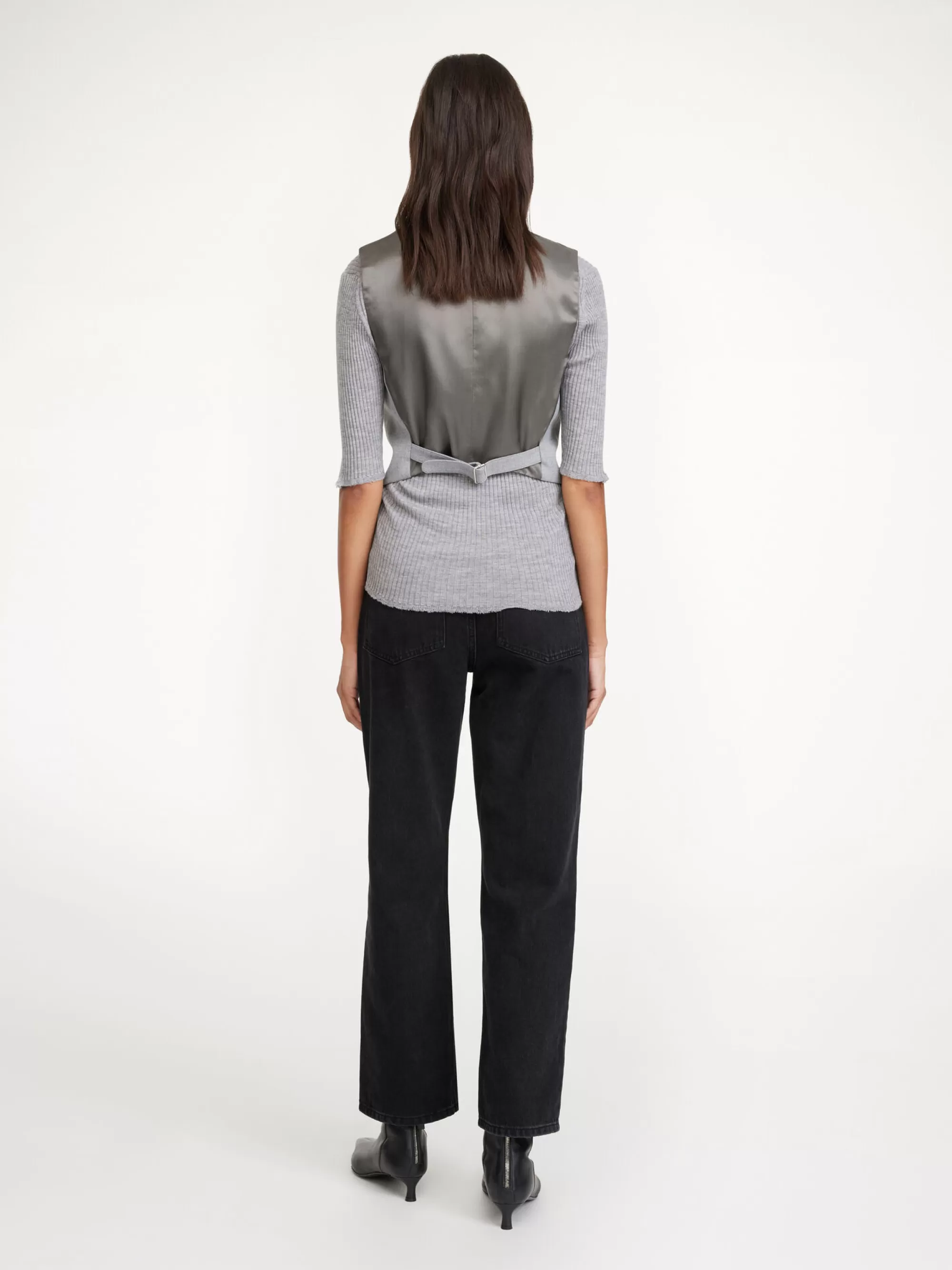 Best By Malene Birger Bettas Vest Grey Melange