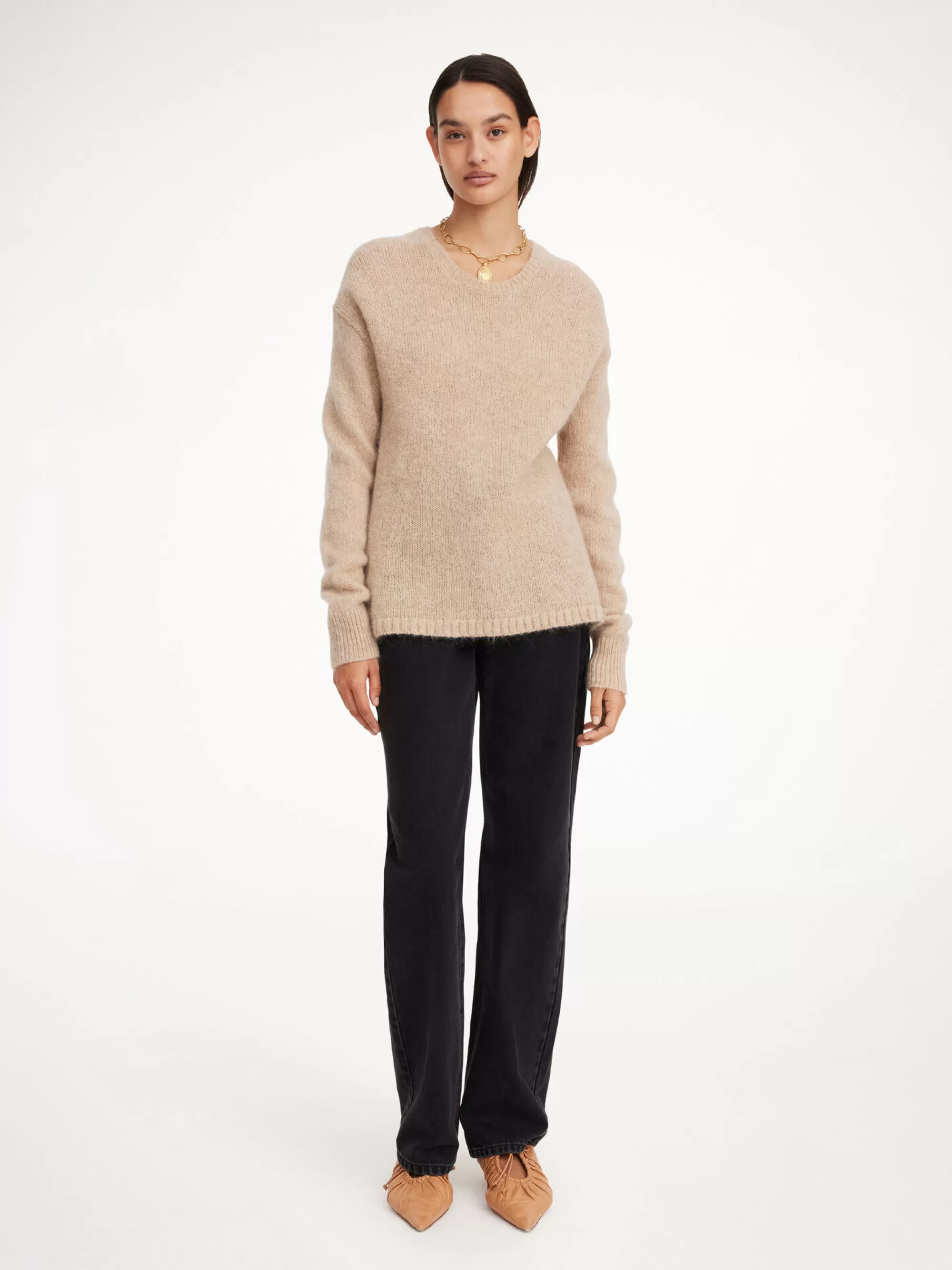 Discount By Malene Birger Briella Sweater I Mohair Twill Beige