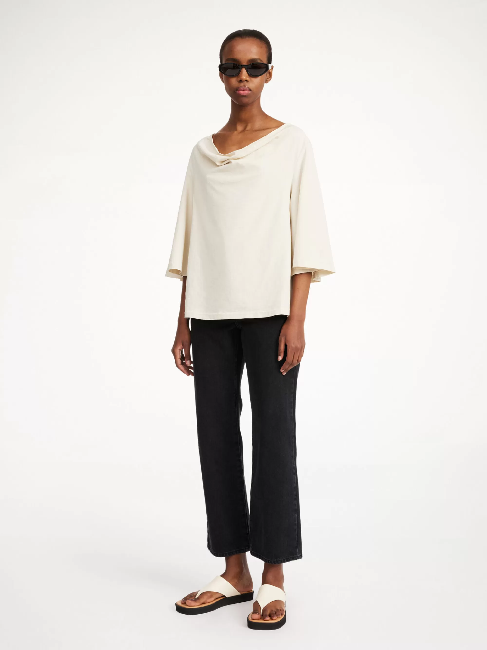 Outlet By Malene Birger Bryar T-shirt I Bomuld Oyster Gray