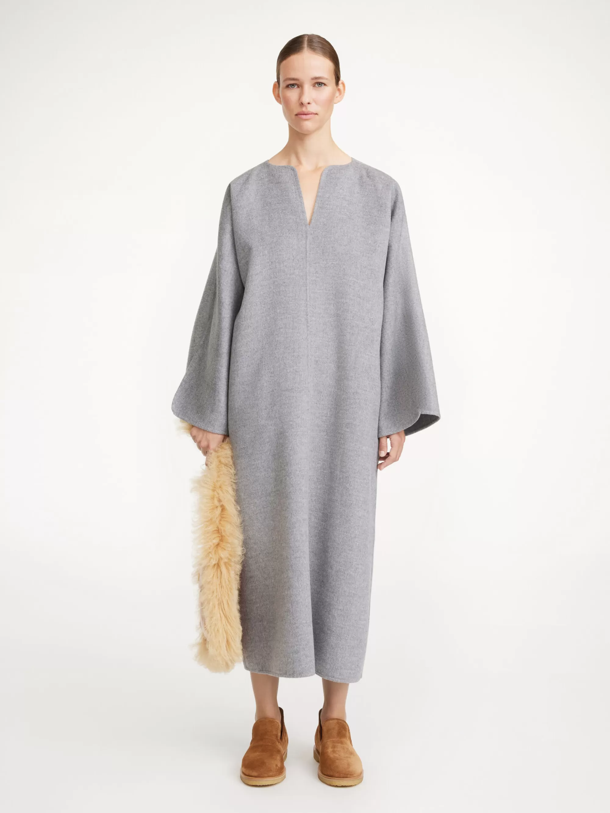 Discount By Malene Birger Cais Maxikjole Grey Melange