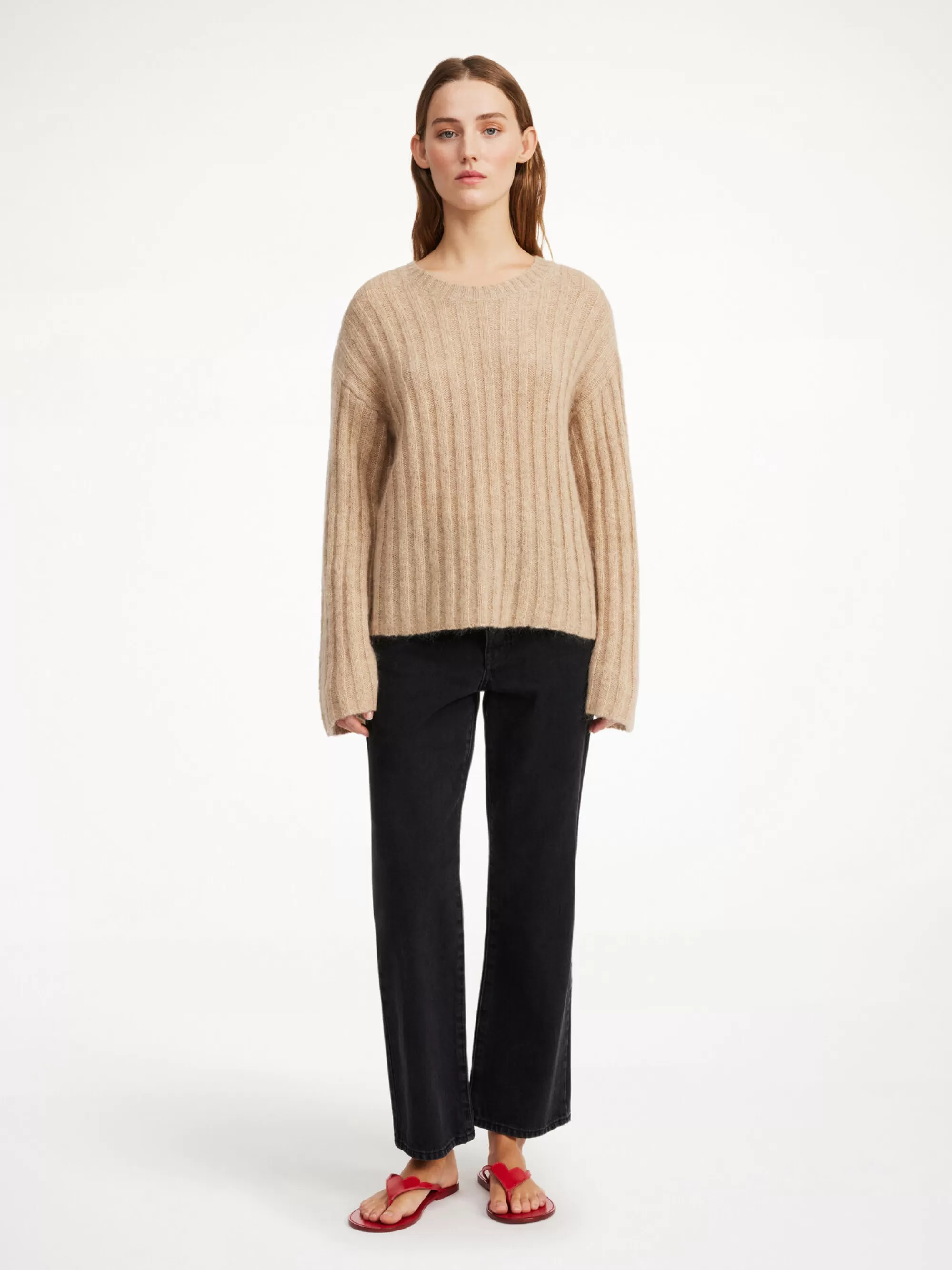 New By Malene Birger Cierra Sweater I Rib Twill Beige