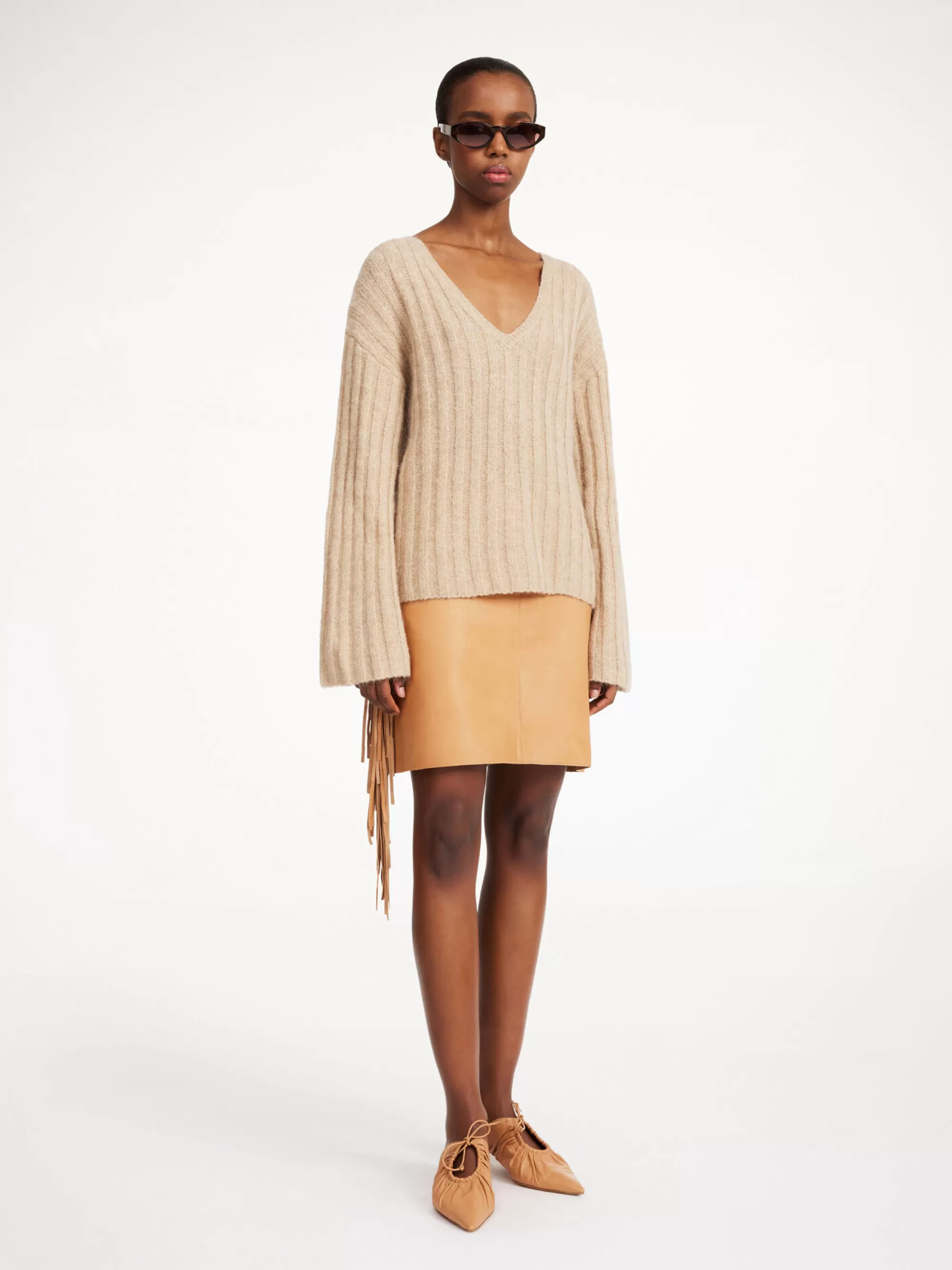 Shop By Malene Birger Cimone Sweater I Rib Twill Beige