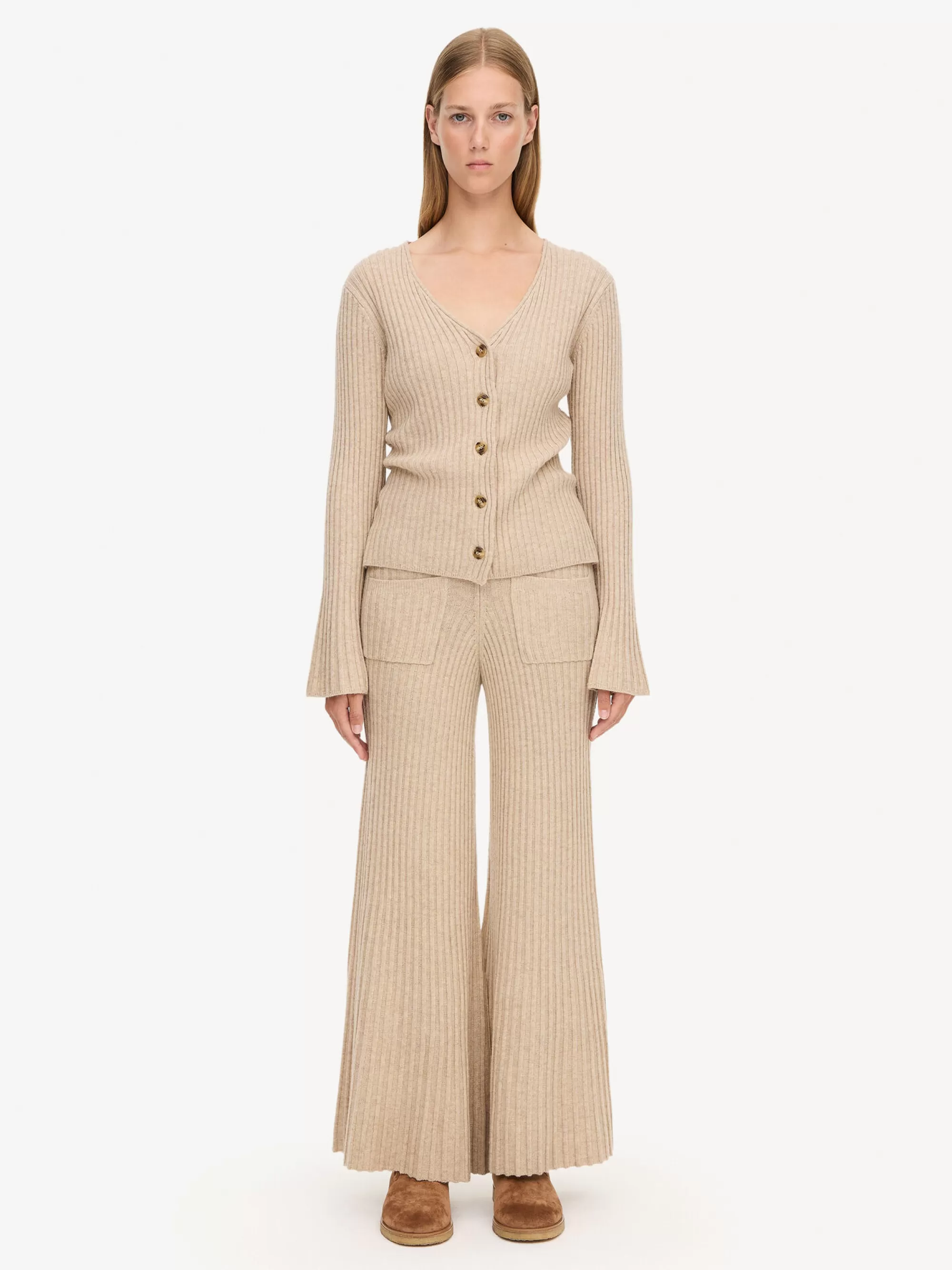 Best Sale By Malene Birger Crissy Bukser I Uld Twill Beige