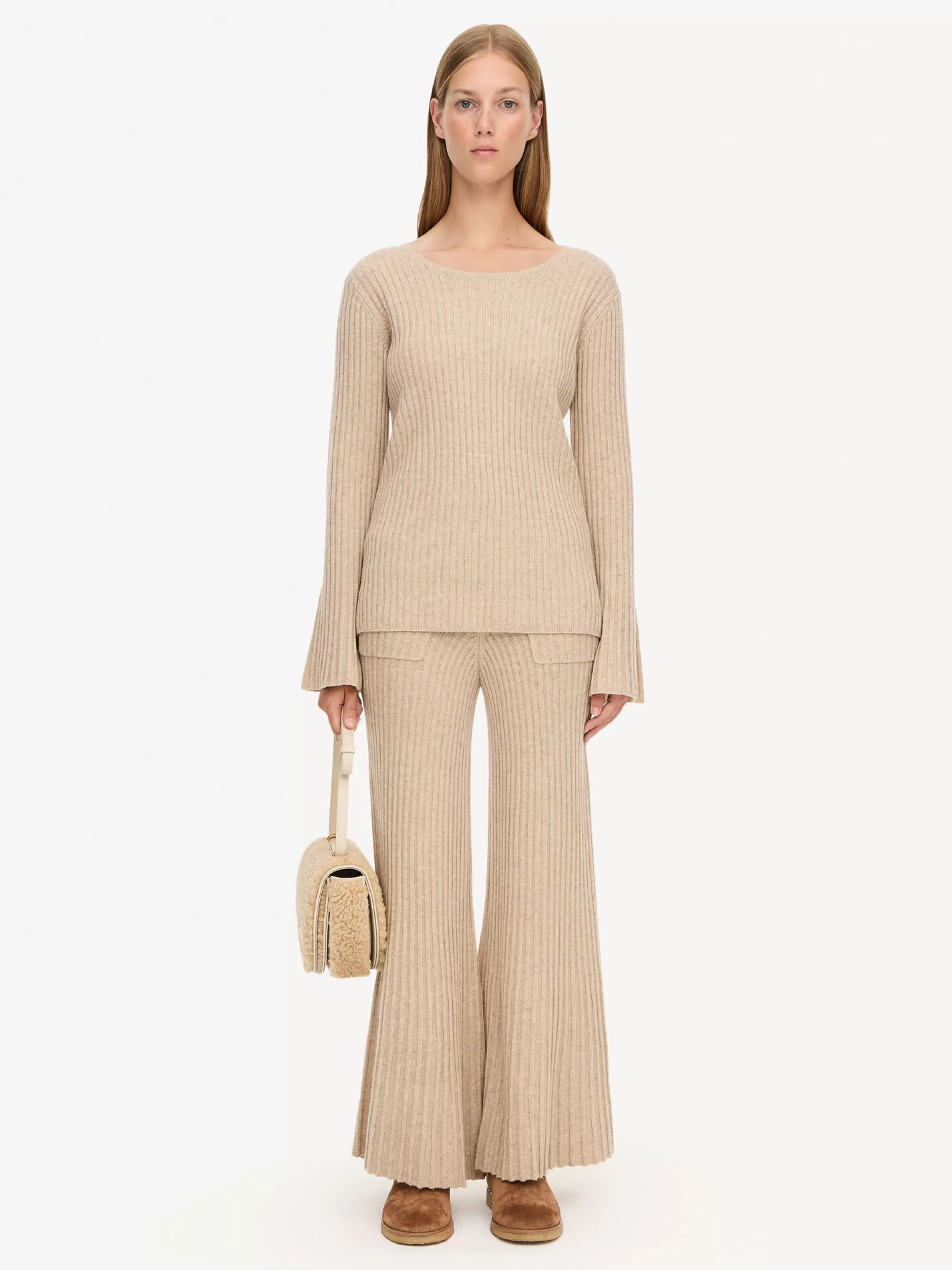 Shop By Malene Birger Cyrema Ribstrikket Sweater Twill Beige