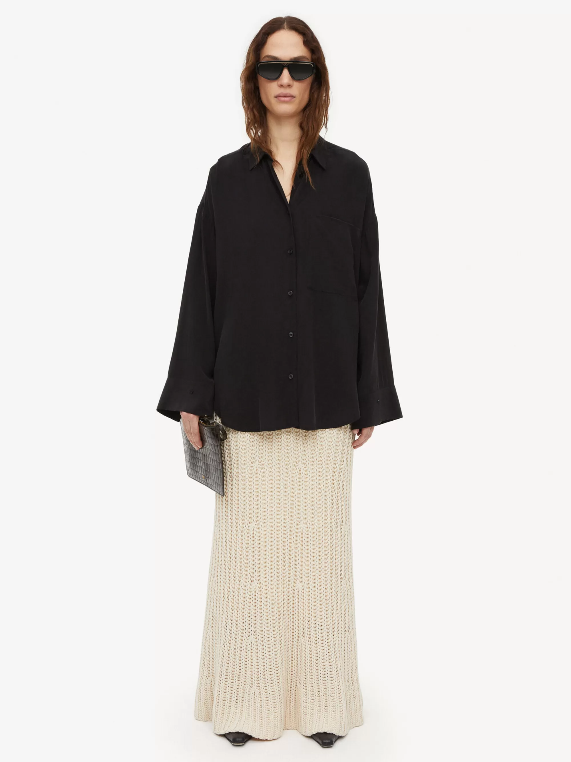 Online By Malene Birger Derris Silkeskjorte Black