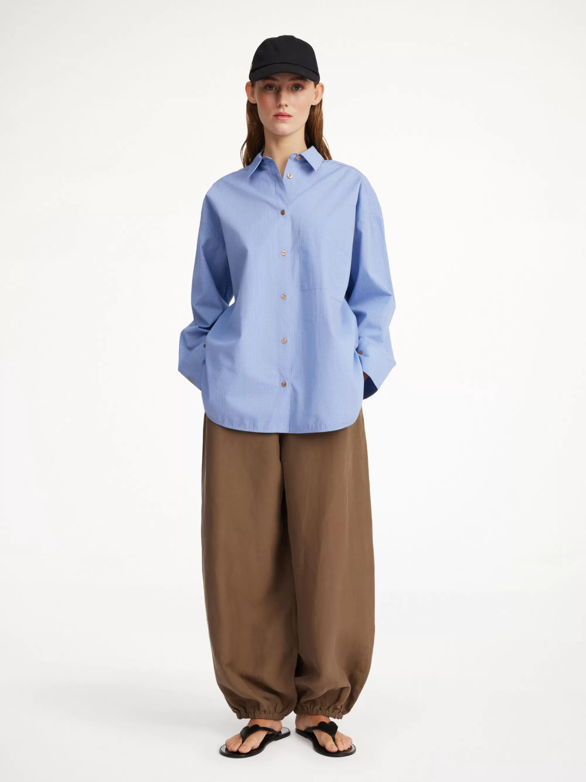 Best Sale By Malene Birger Derris Skjorte Mini check blue