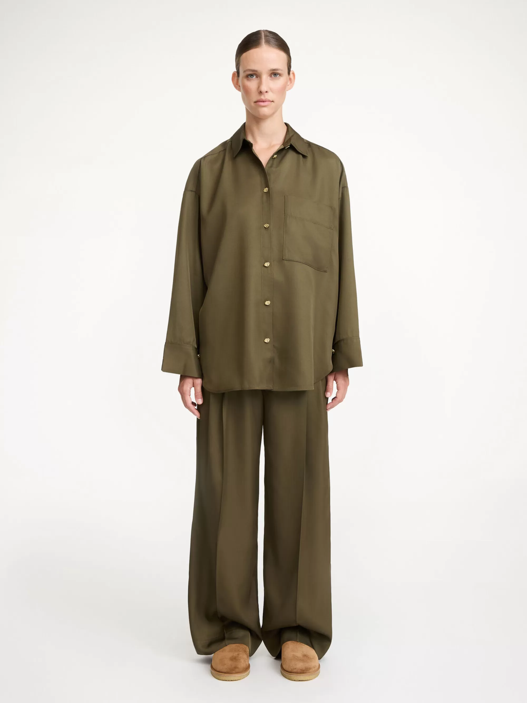 Best Sale By Malene Birger Derris Skjorte Dark olive