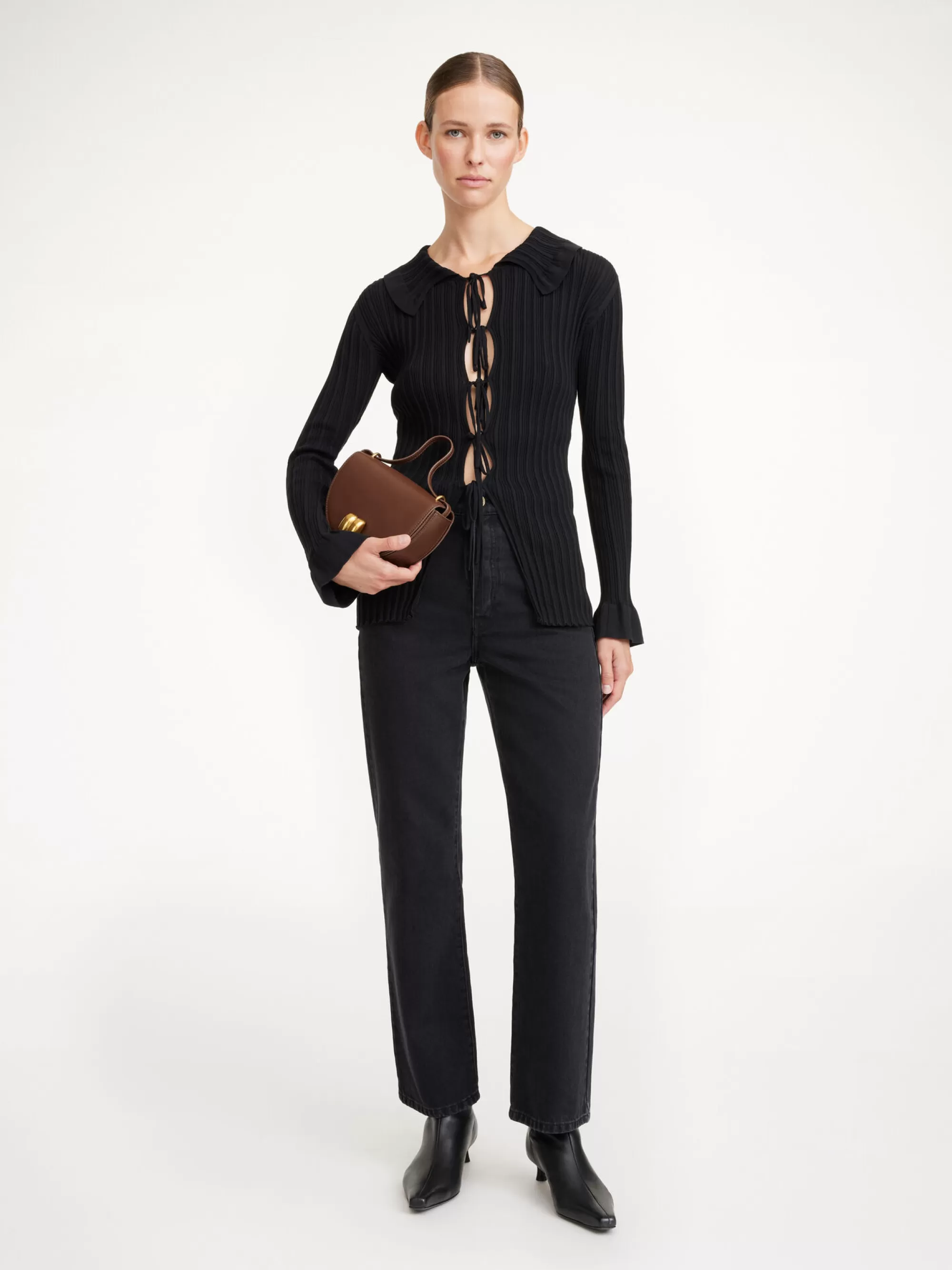 Discount By Malene Birger Devora Ribstrikket Cardigan Black