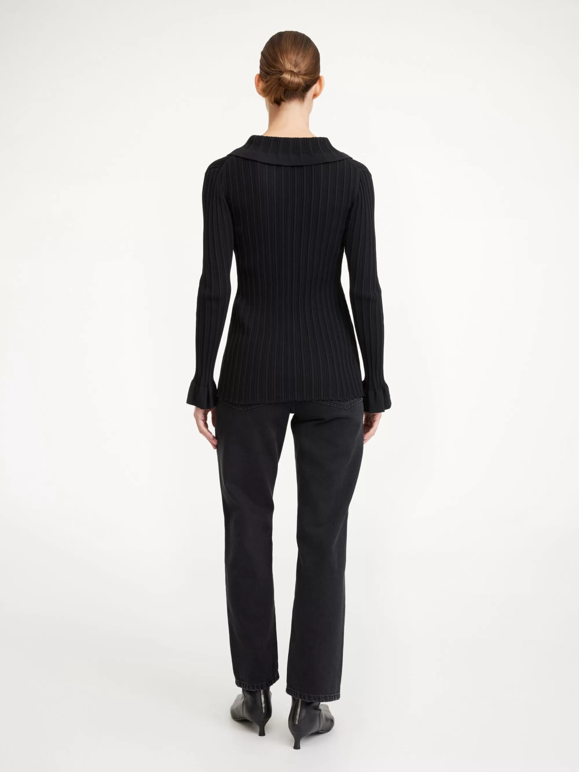 Discount By Malene Birger Devora Ribstrikket Cardigan Black