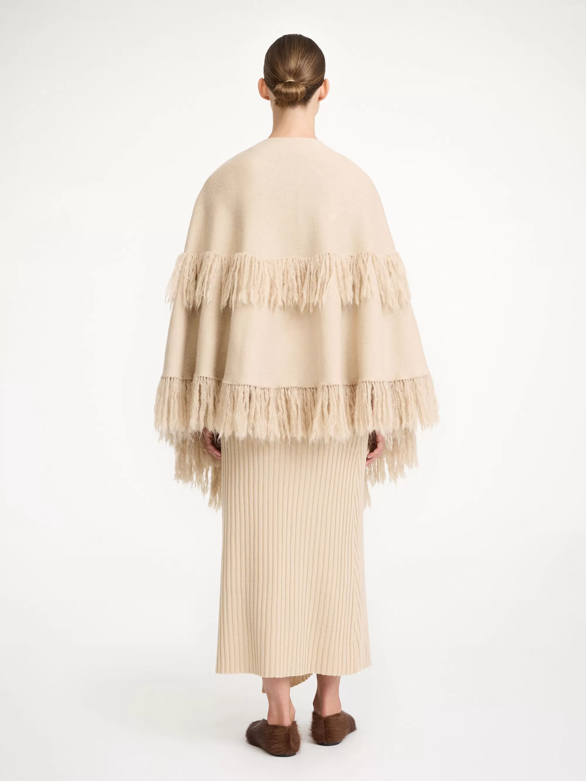 Best Sale By Malene Birger Dixi Poncho I Uld Old Beige