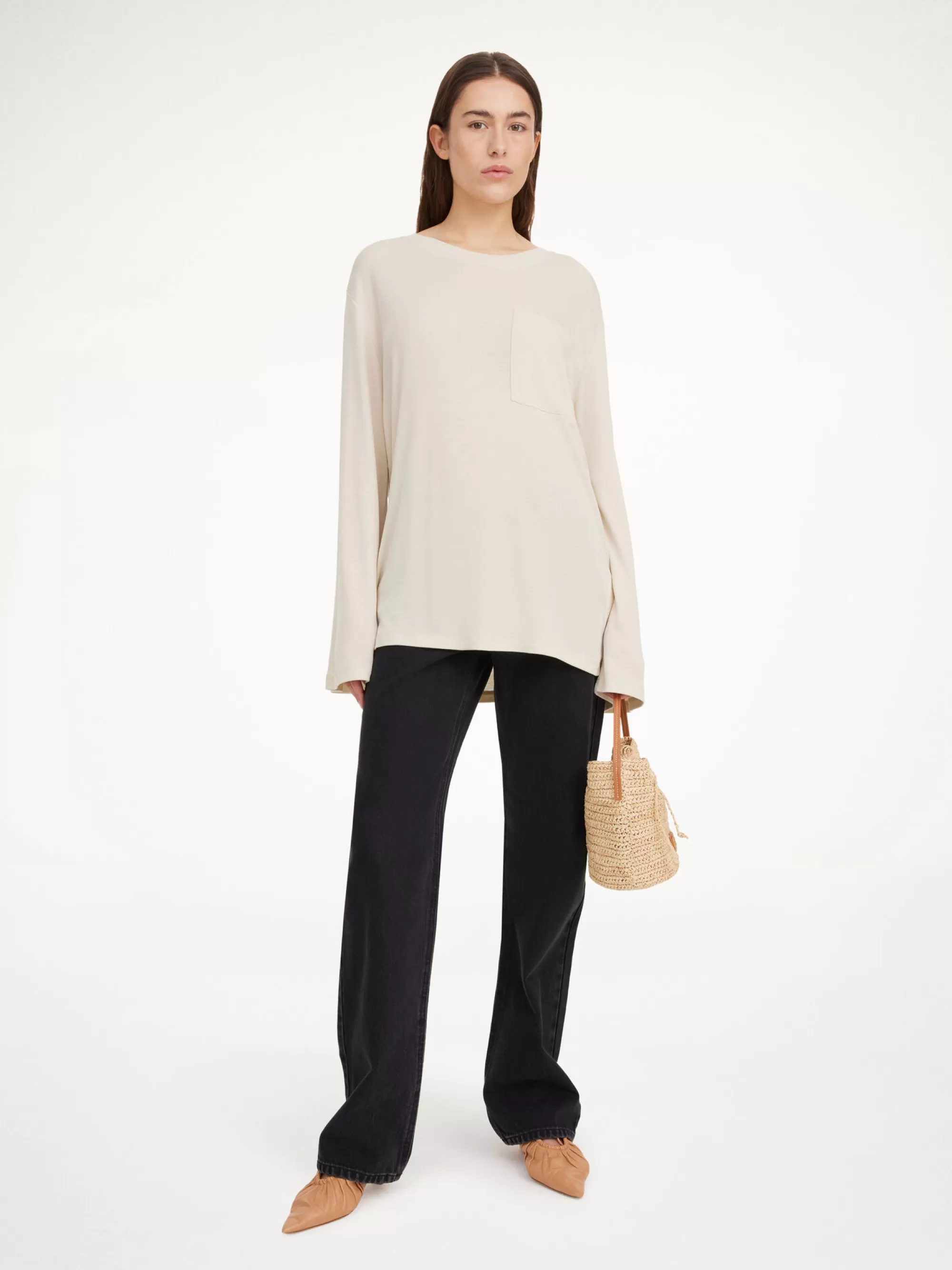 Outlet By Malene Birger Fayeh Langærmet T-shirt Oyster Gray