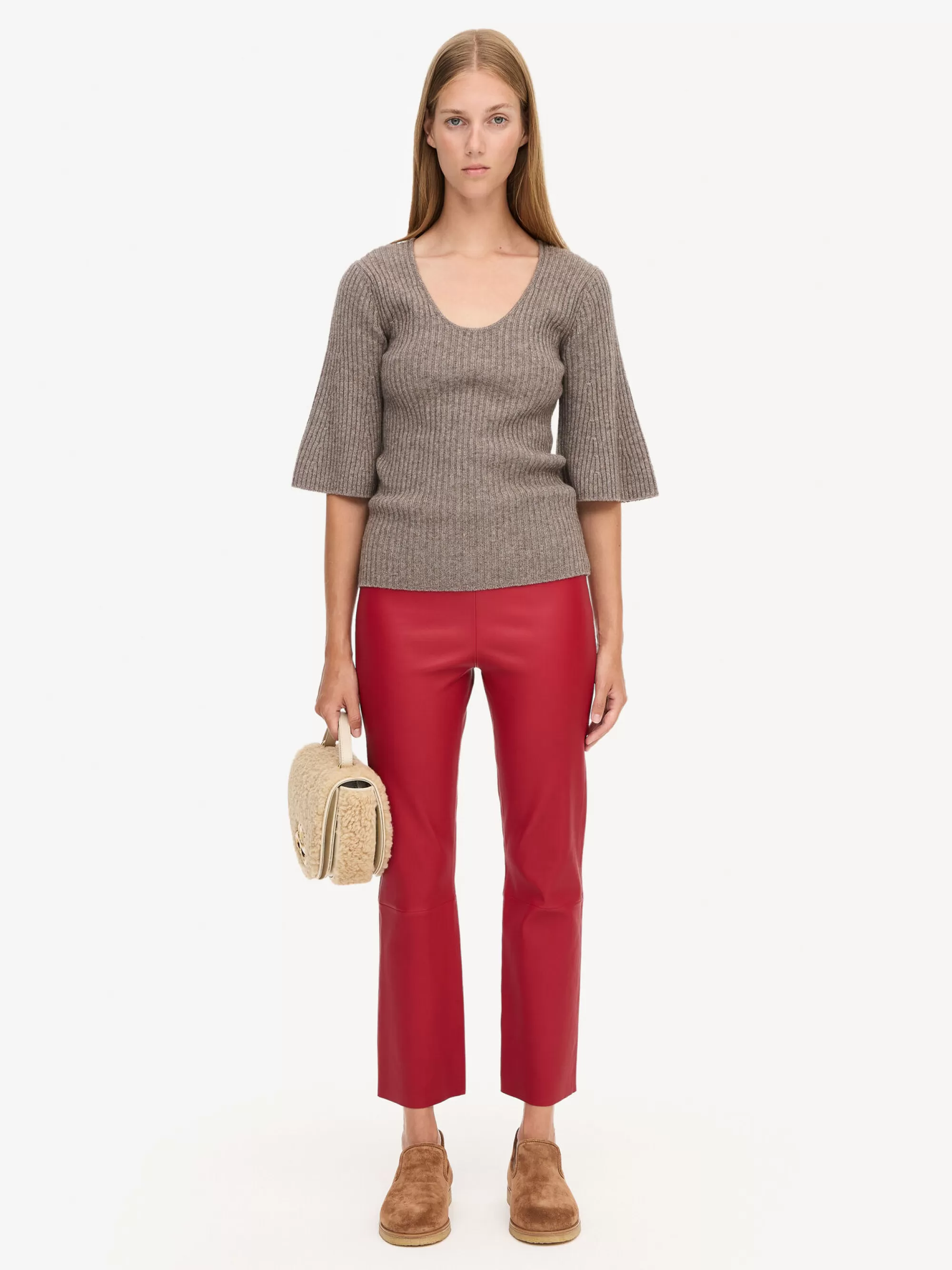 Cheap By Malene Birger Florentina Læderbukser Jester Red