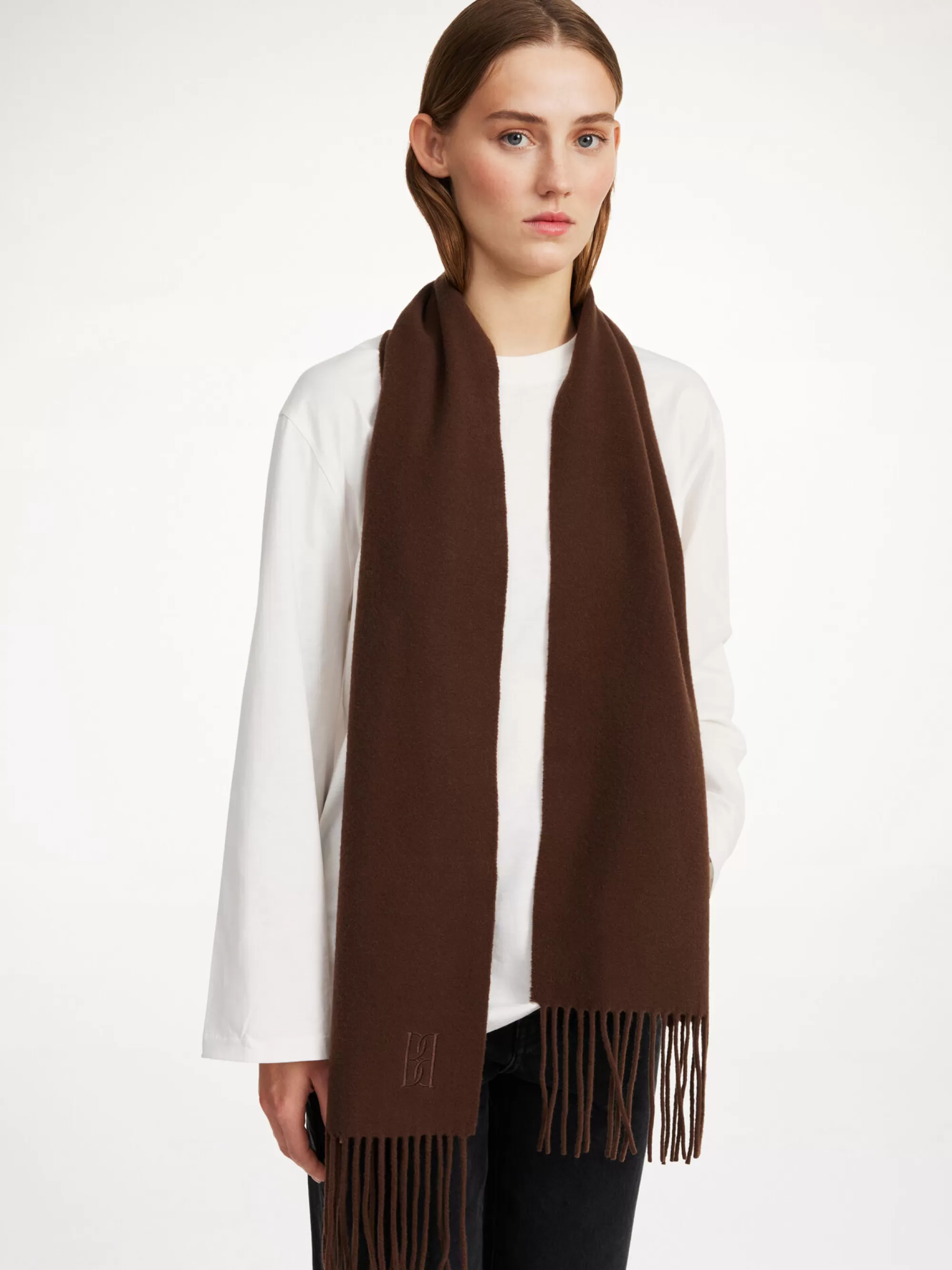 Clearance By Malene Birger Fringos Uldtørklæde Warm brown