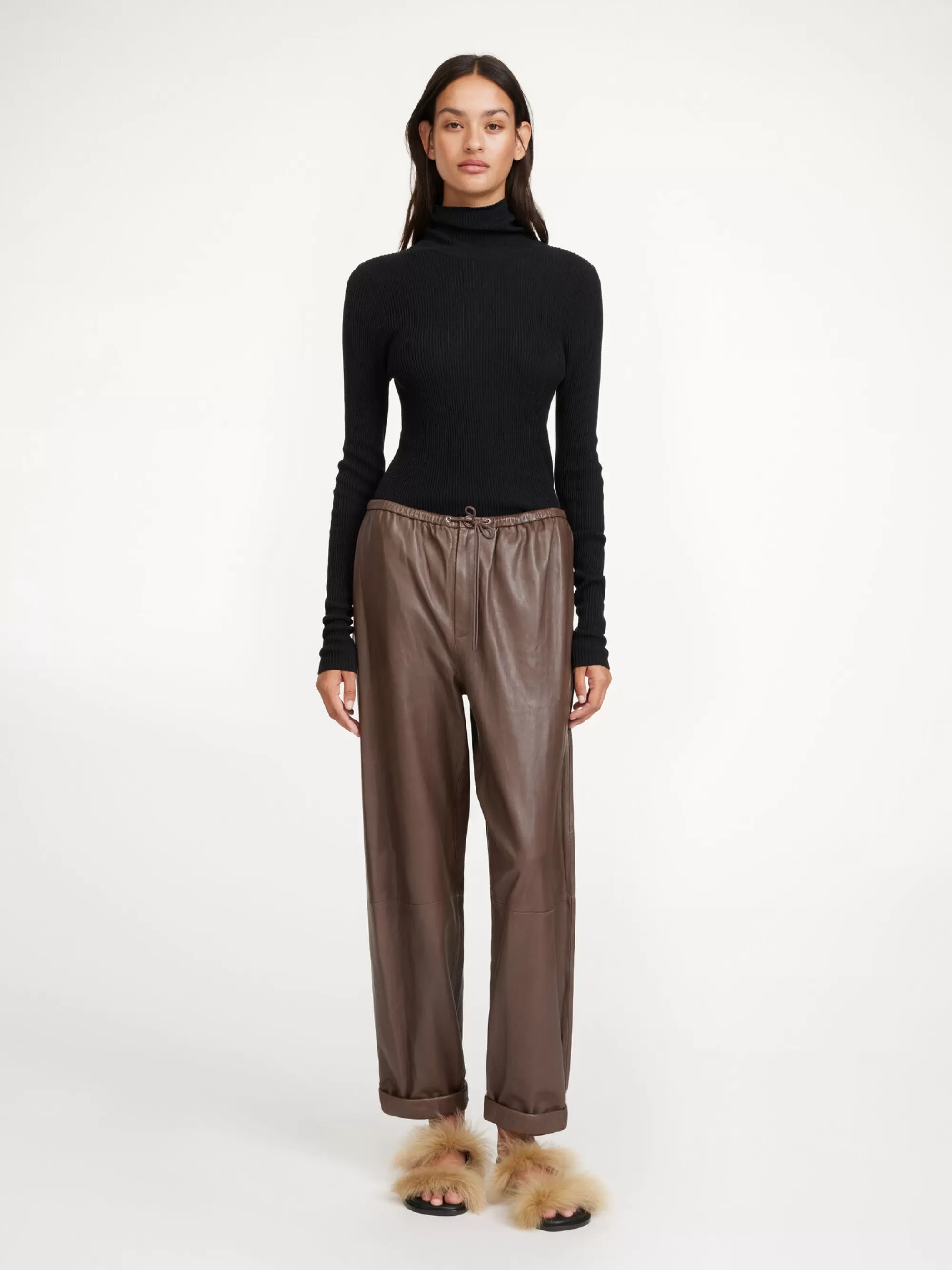 Best Sale By Malene Birger Joanni Læderbukser Warm brown