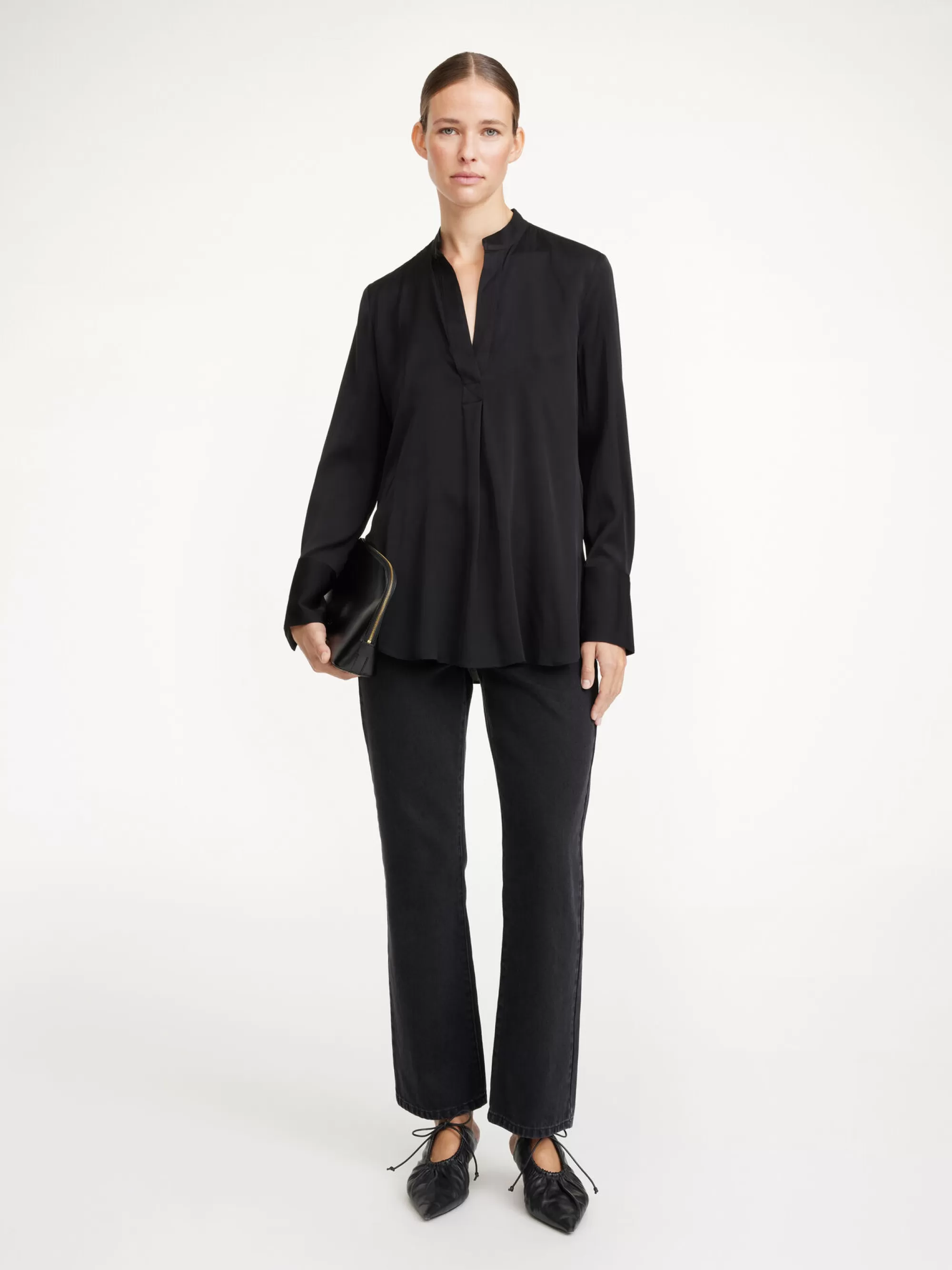 Cheap By Malene Birger Mabillon Silkeskjorte Black