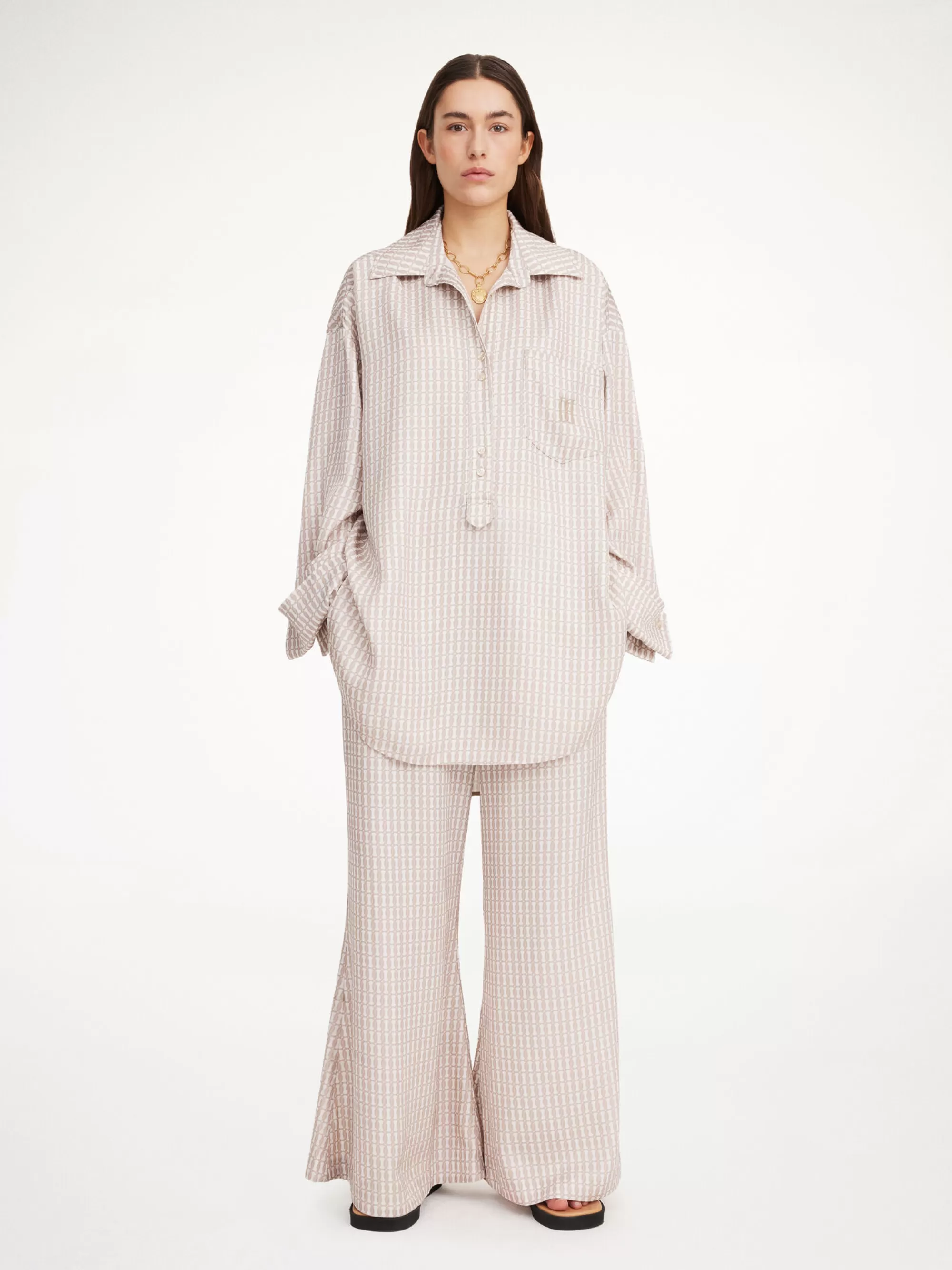 Cheap By Malene Birger Maye Skjorte Off white monogram