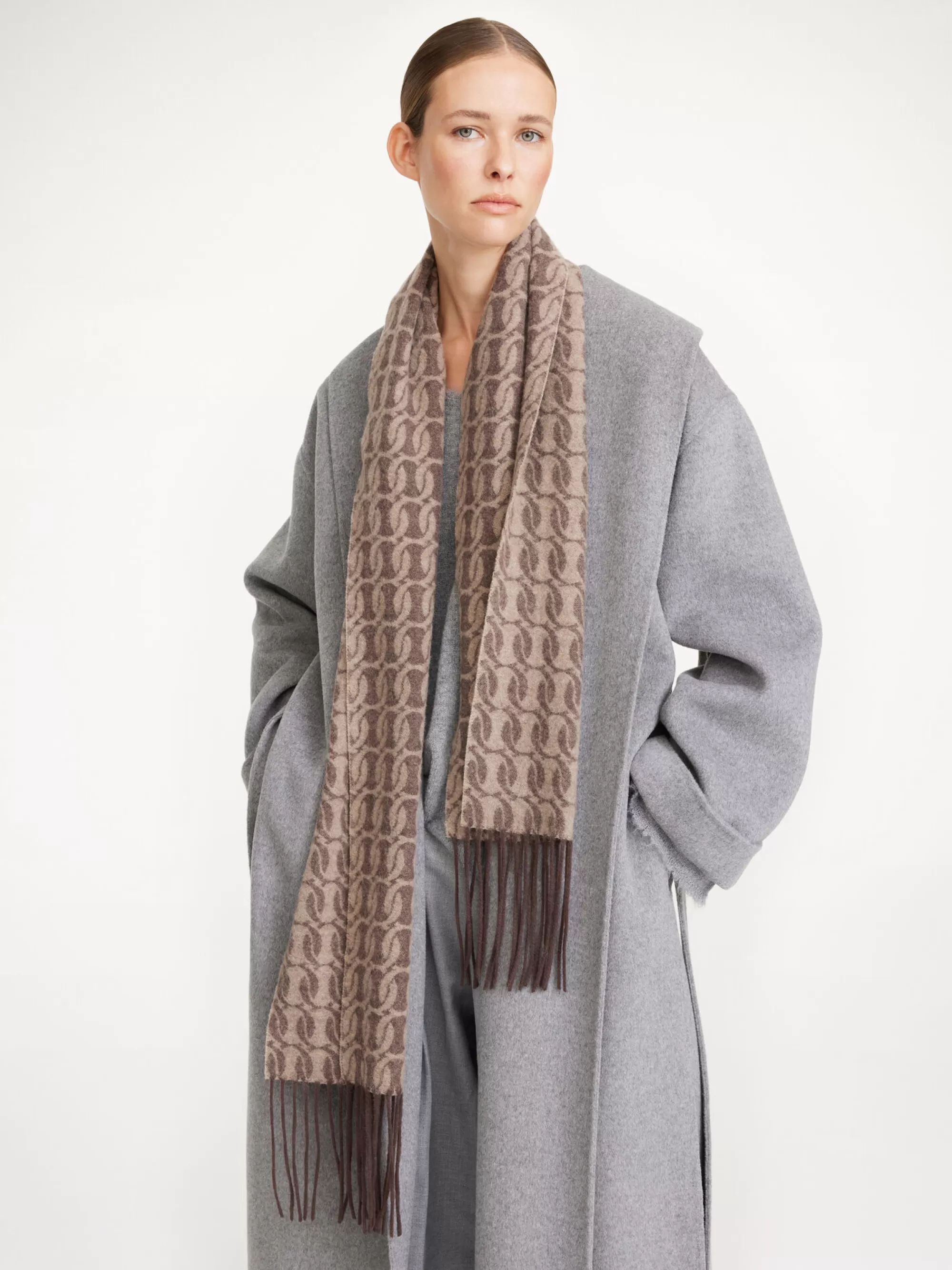 Cheap By Malene Birger Monni Tørklæde I Kashmir-blanding Grey Brown Melange