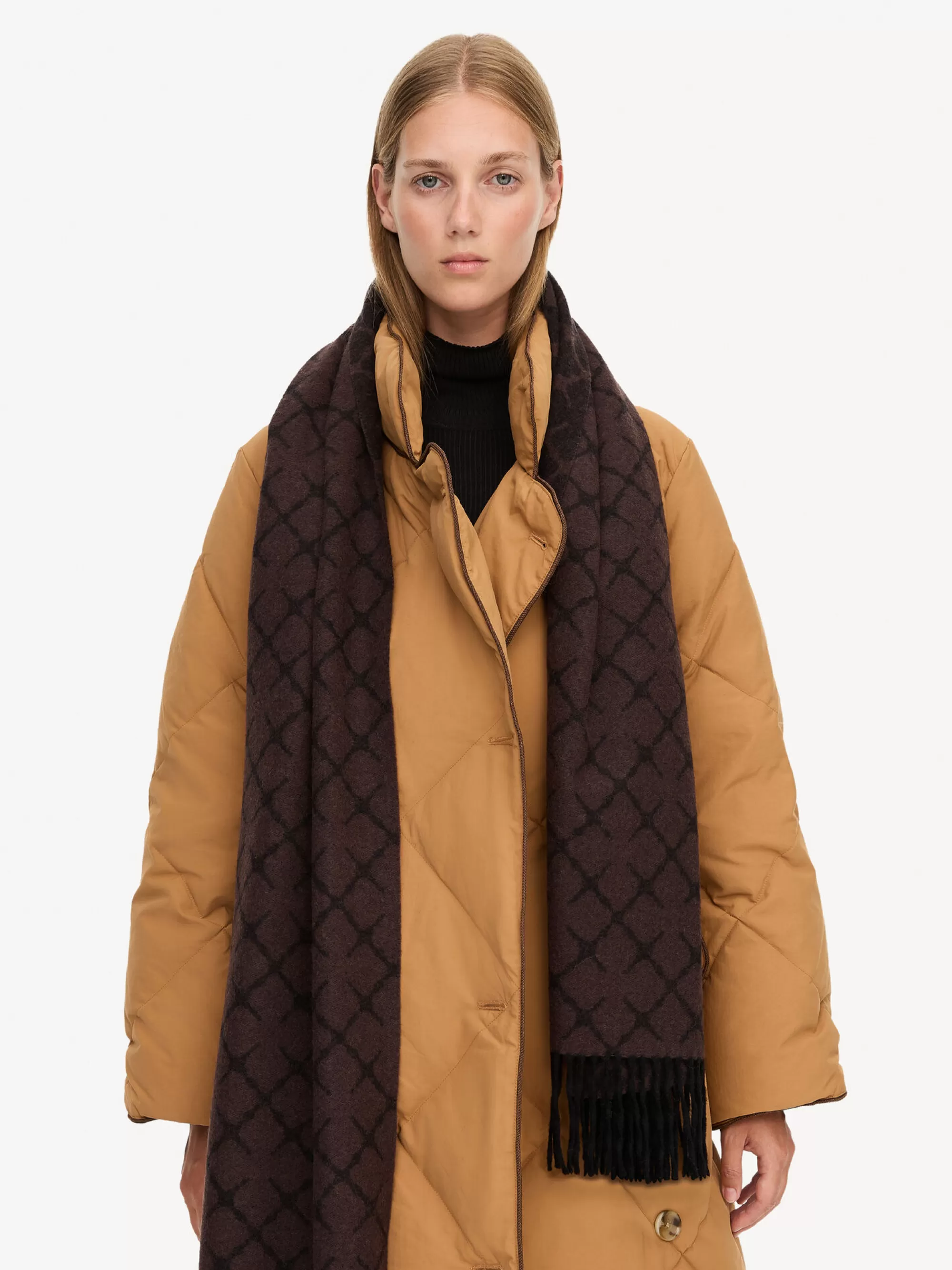 Clearance By Malene Birger Ortega Tørklæde I Kashmir-blanding Dark Chokolate