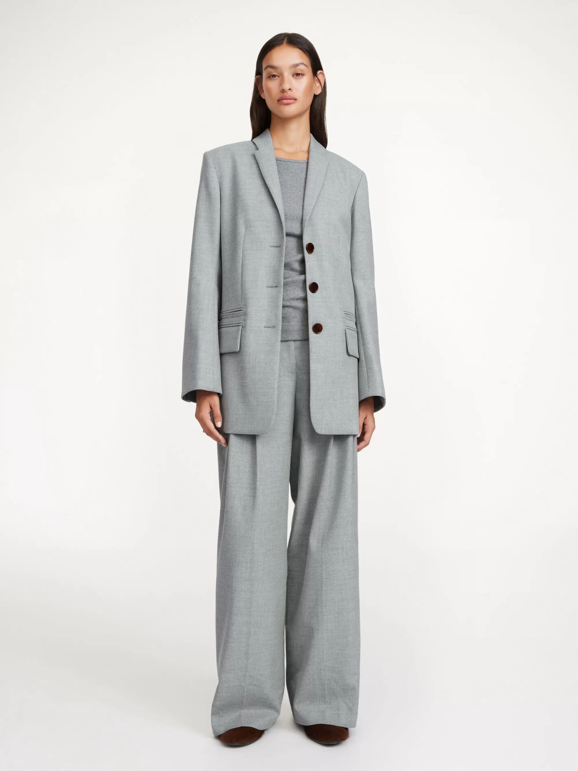 Clearance By Malene Birger Porter Blazer Grey Melange