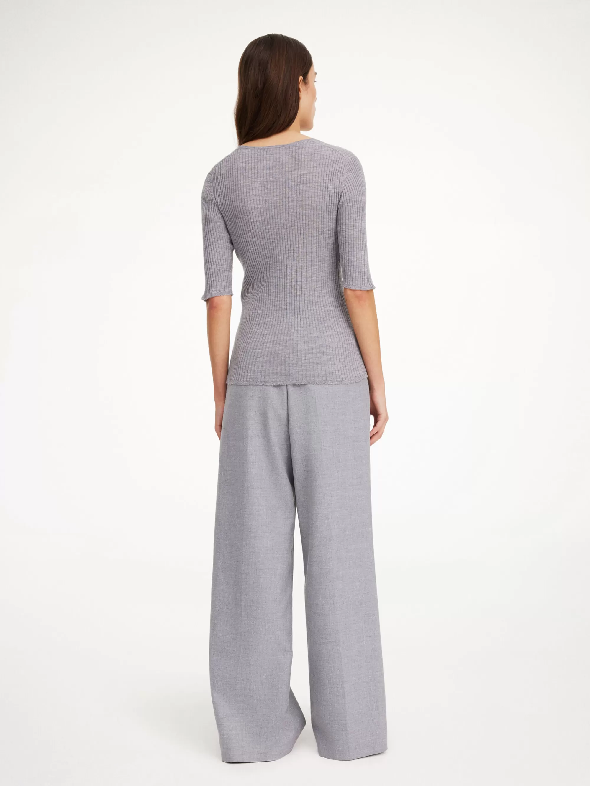 Online By Malene Birger Remoni Top I Merinould Grey Melange