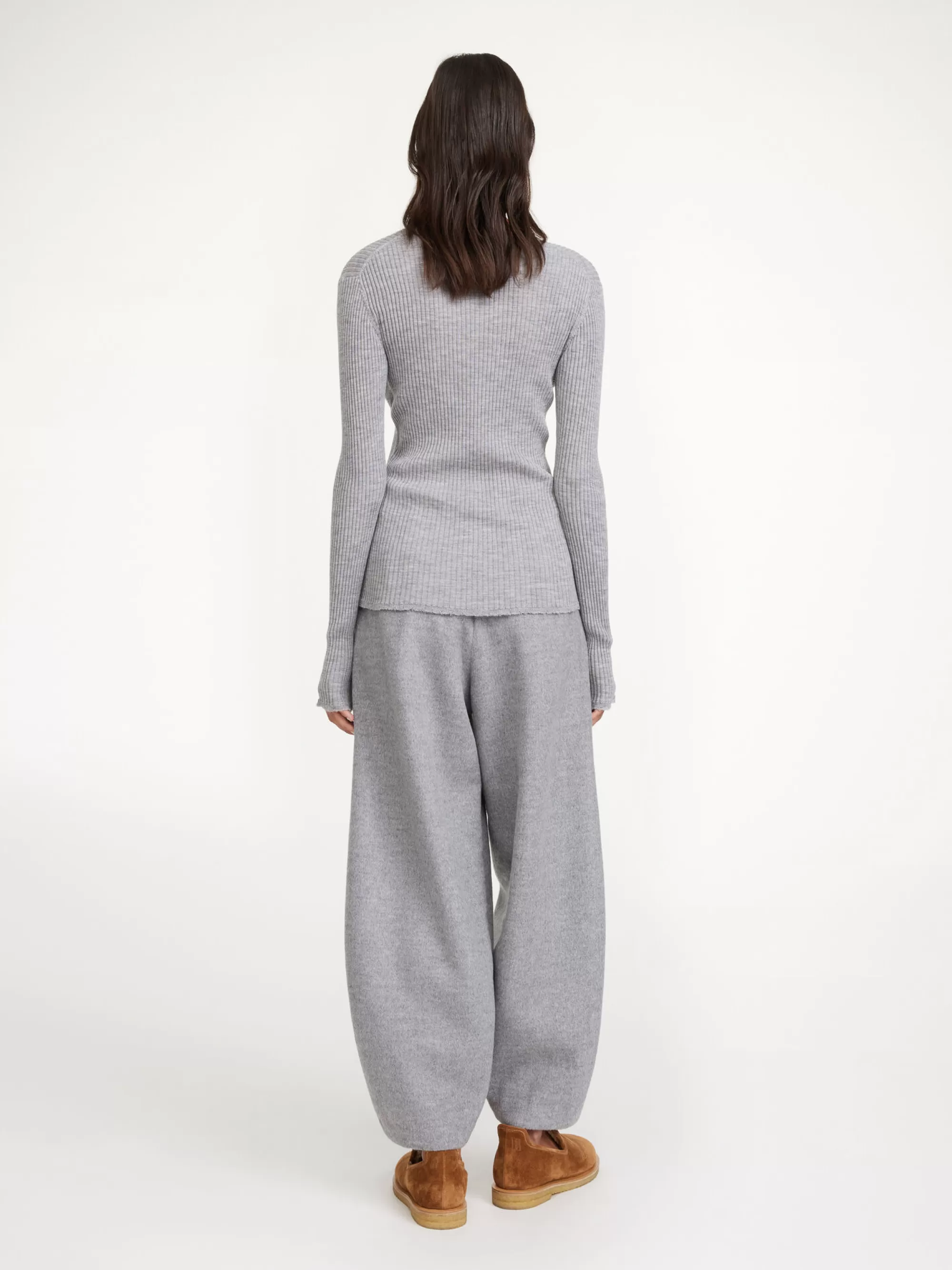 New By Malene Birger Rinah Top I Merinould Grey Melange