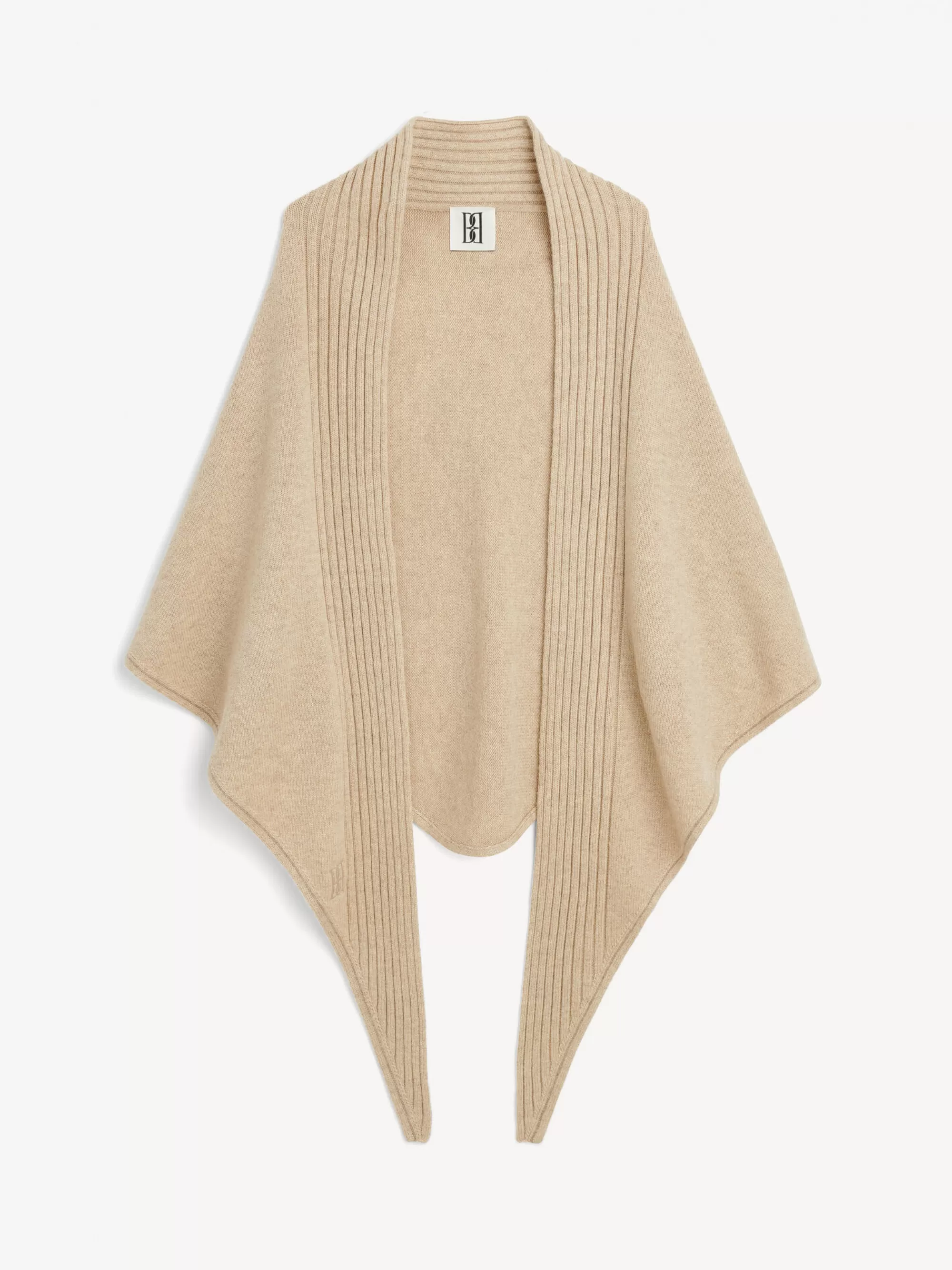 Best Sale By Malene Birger Scarpenna Ribstrikket Tørklæde Twill Beige