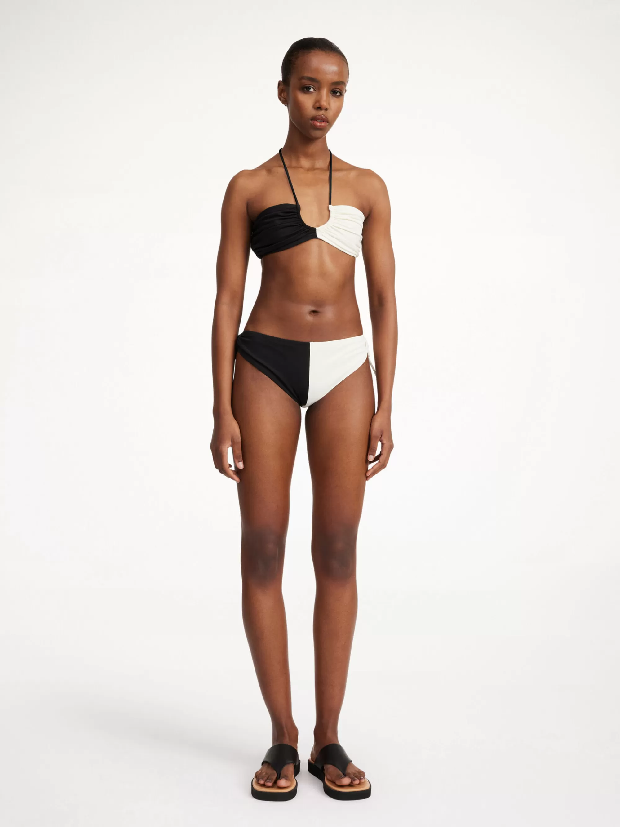 Best By Malene Birger Seabay Low Bikiniunderdel Block stripe black white