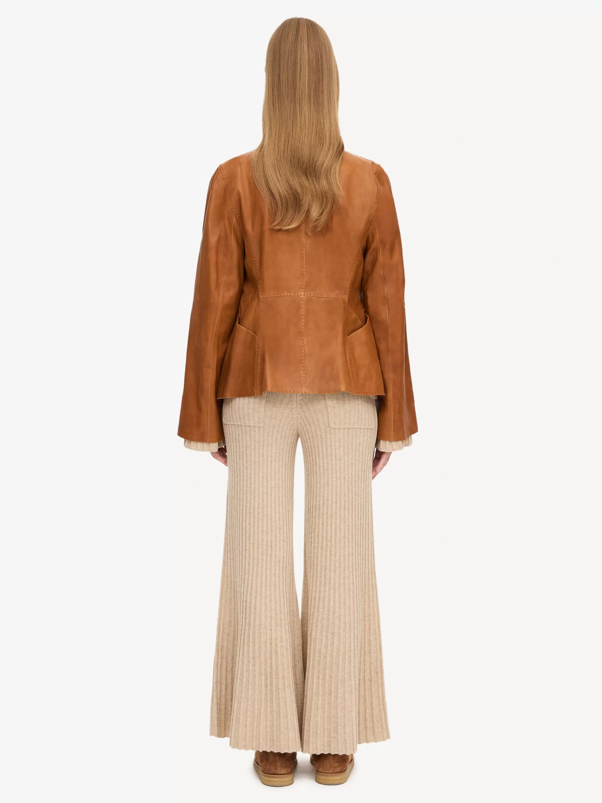 Cheap By Malene Birger Selmas Cropped Læderjakke Tobacco Brown