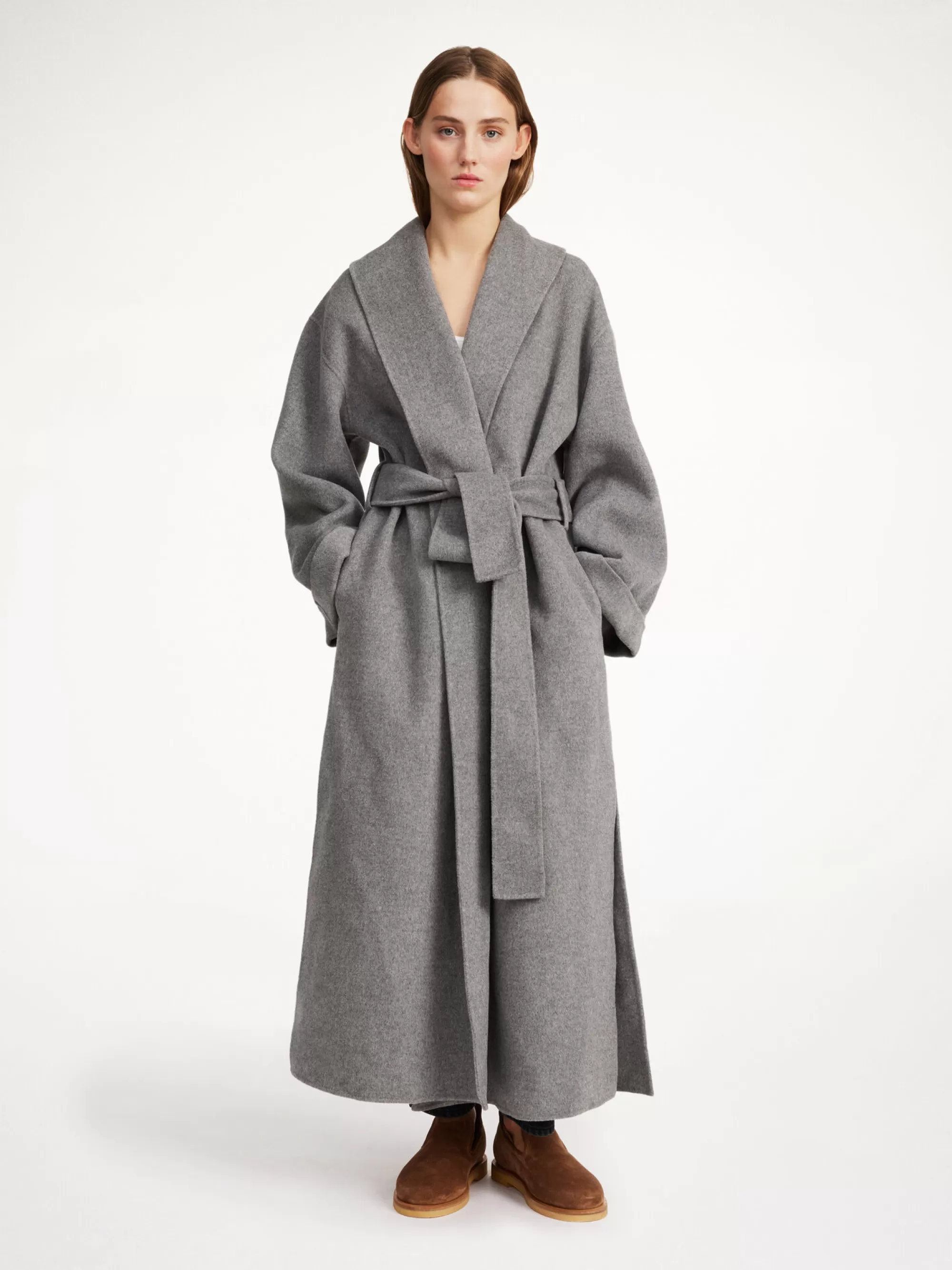 Best Sale By Malene Birger Trullem Uldfrakke Grey Melange